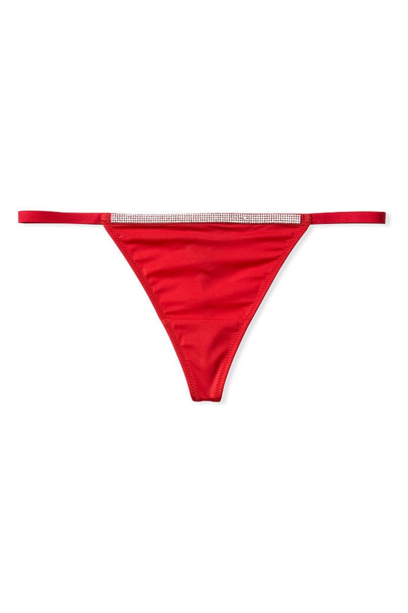 Victoria's Secret Very Sexy Smooth Shine Riemen Knickers Rood | 53827-MOFS