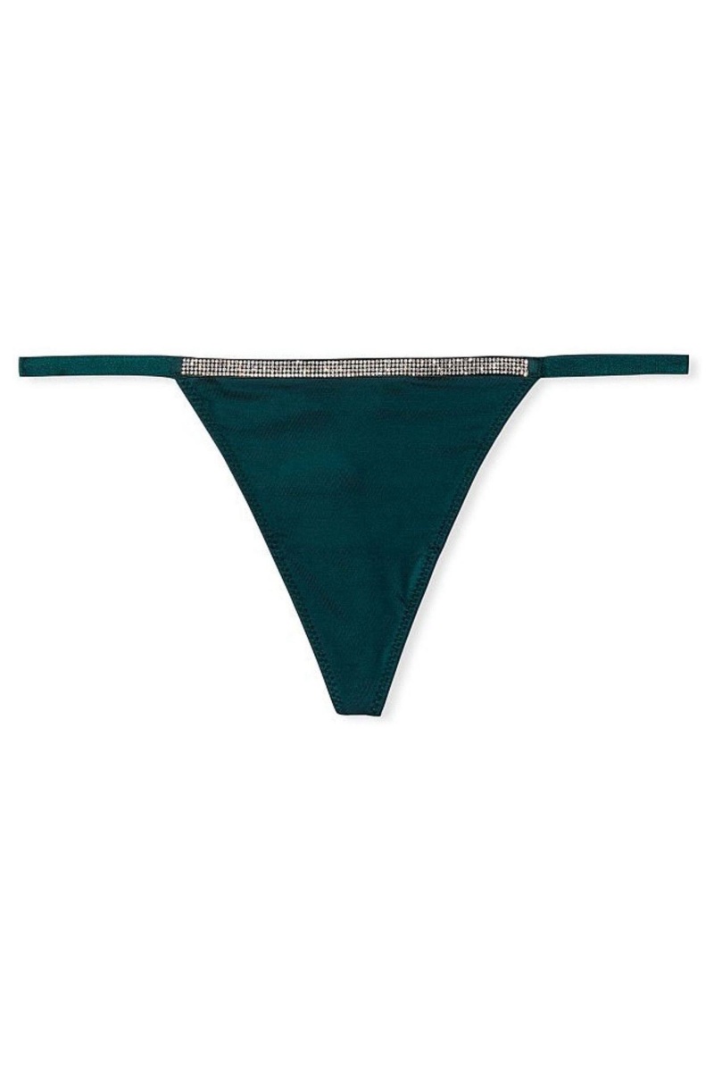 Victoria's Secret Very Sexy Smooth Shine Riemen Knickers Zwart Groen | 61573-XVPD