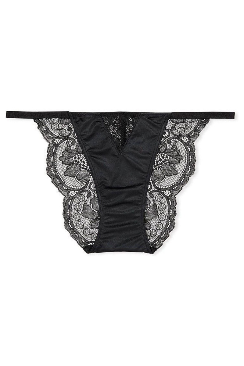 Victoria's Secret Very Sexy Smooth Shine Riemen Knickers Zwart | 85624-RSBT