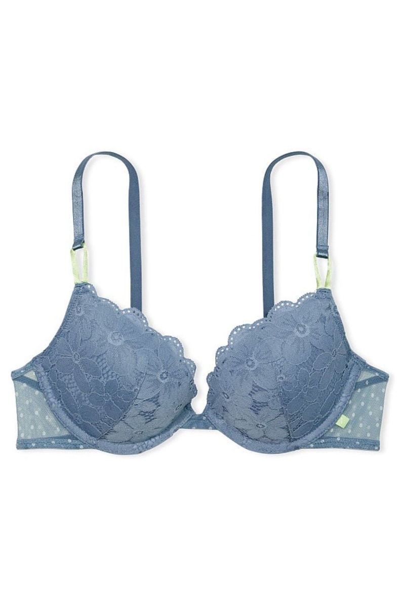 Victoria's Secret Victorias Secret Push Up Kanten Bra Blauw | 52438-VSBE