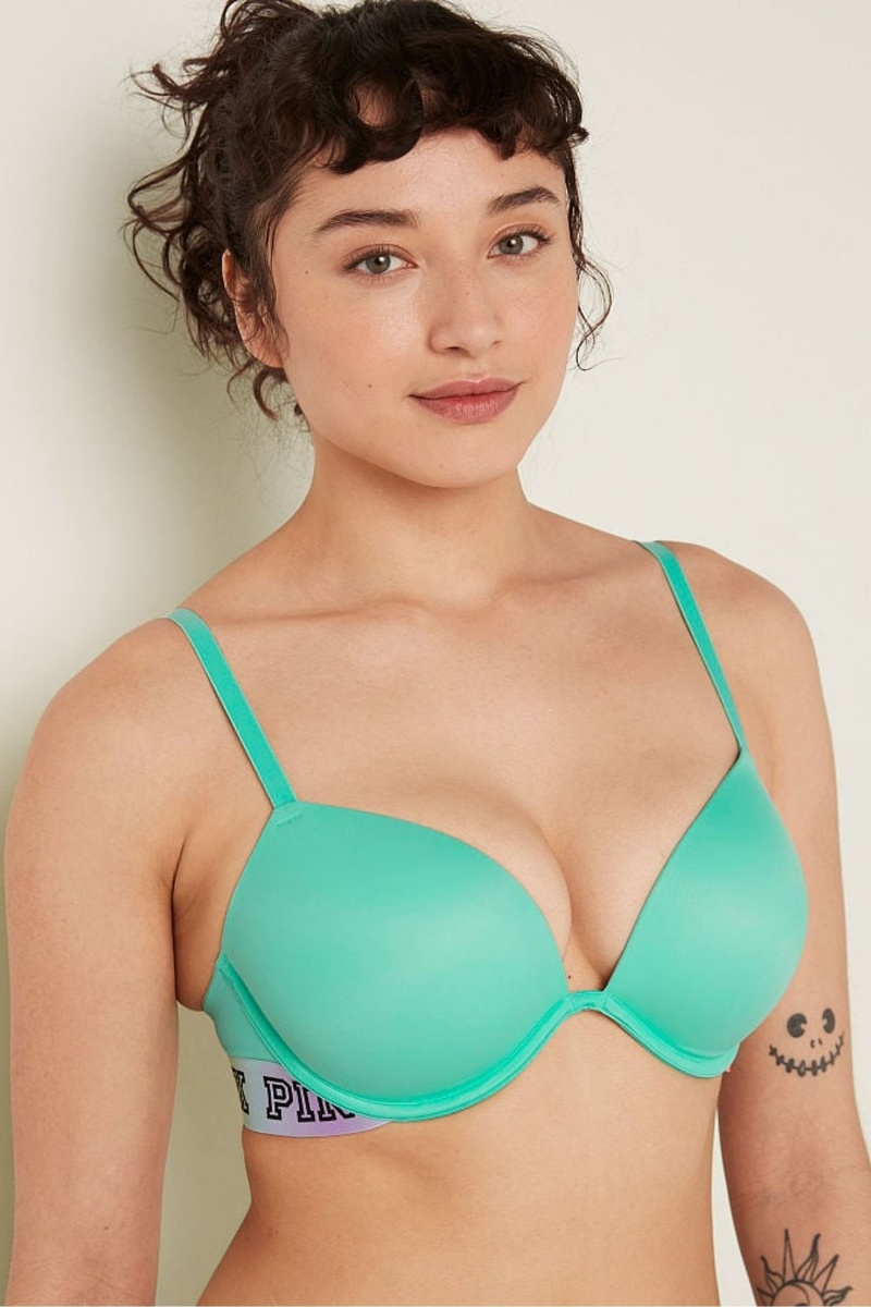 Victoria's Secret Wear Everywhere Add 2 Cups Smooth Push Up T-Shirt Bra Grijs | 10563-GKNI