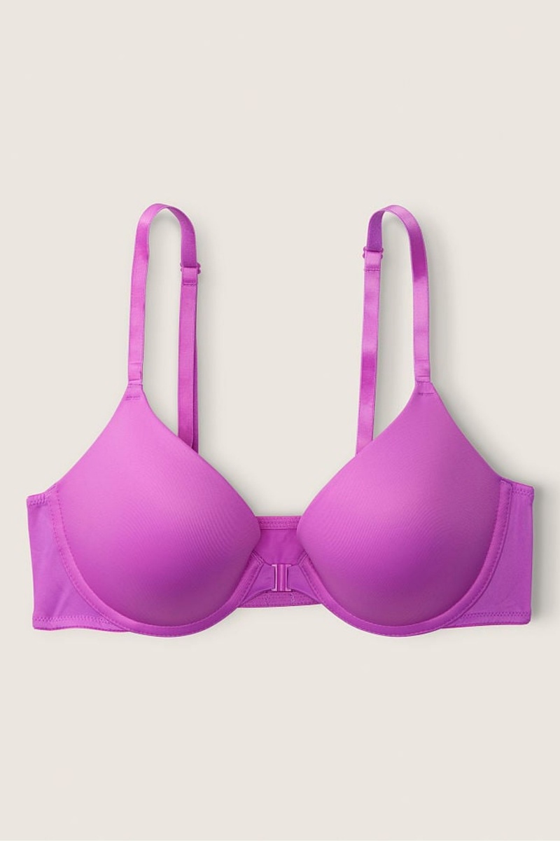 Victoria's Secret Wear Everywhere Front Bevestiging Push Up T-Shirt Bra Paars | 46701-MKXS