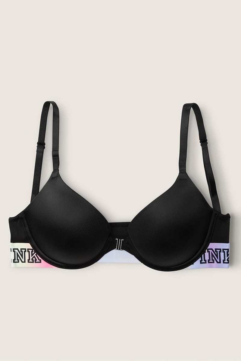 Victoria's Secret Wear Everywhere Front Close Push Up Bra Zwart | 48361-EPSC