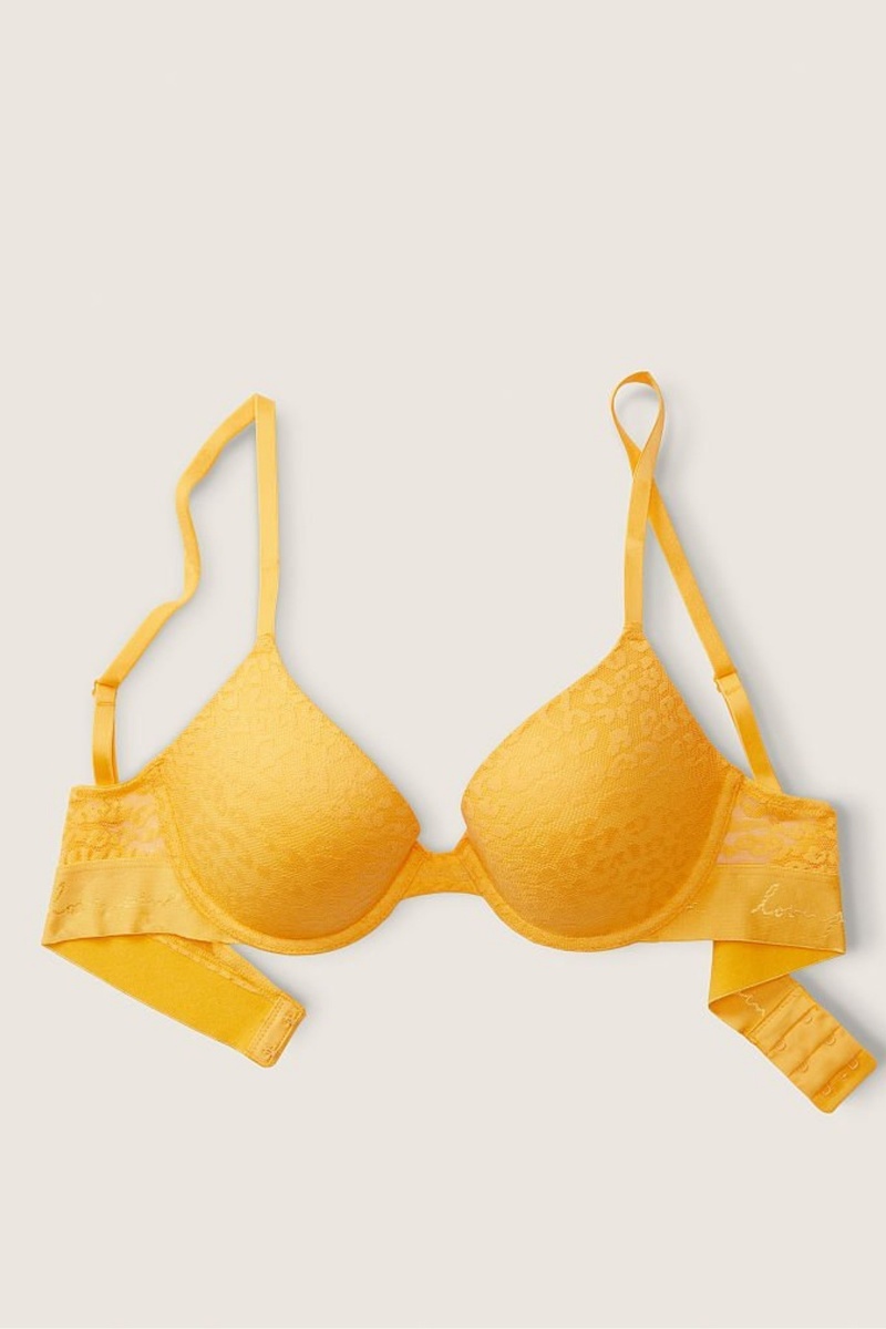 Victoria's Secret Wear Everywhere Kanten Push Up T-Shirt Bra Geel | 79456-KVMO