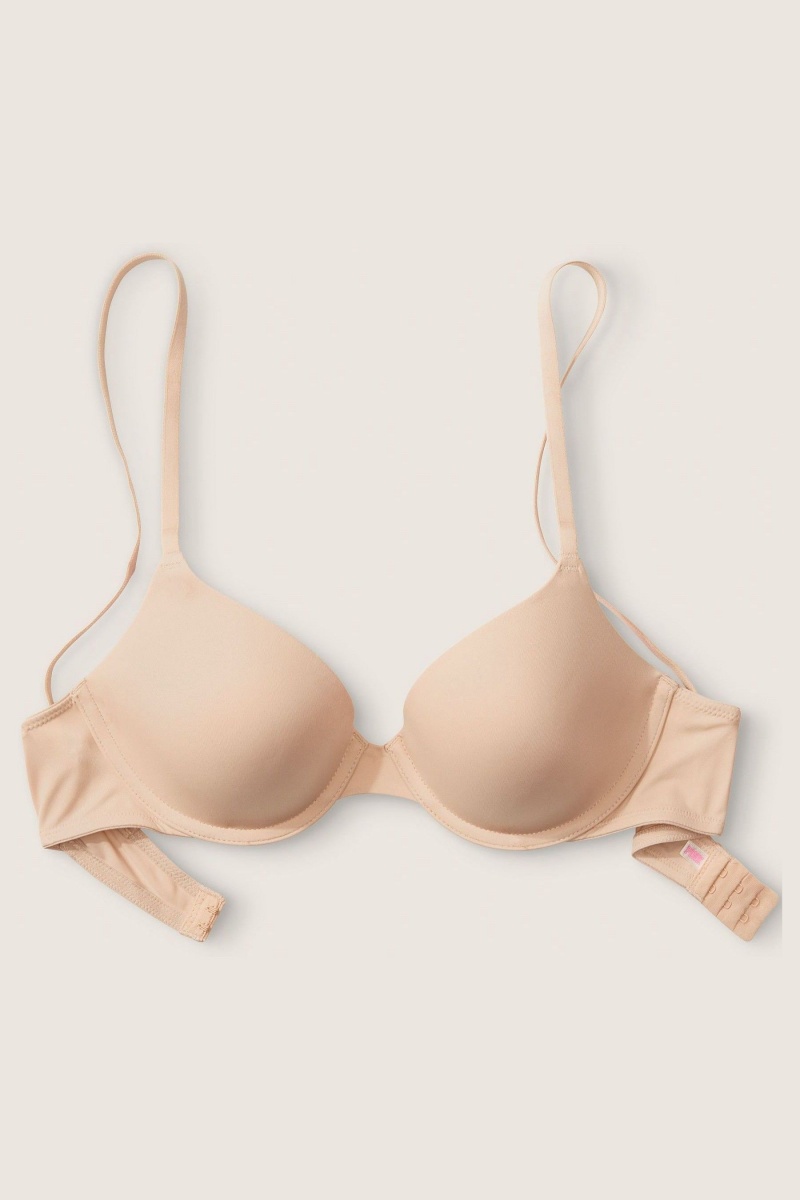 Victoria's Secret Wear Everywhere Kanten Lightly Gevoerde T-Shirt Bra Nude | 72983-UEYG