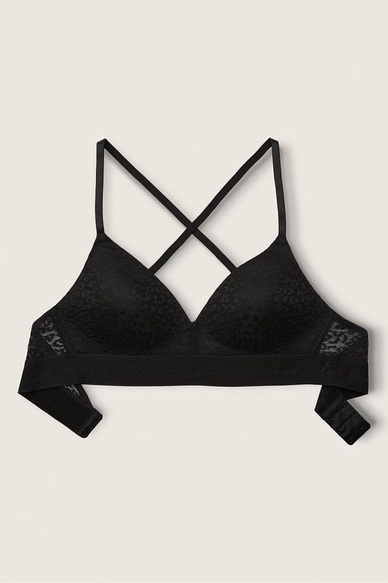 Victoria's Secret Wear Everywhere Kanten Lightly Gevoerde Non Wired T-Shirt Bra Zwart | 60475-MHFE