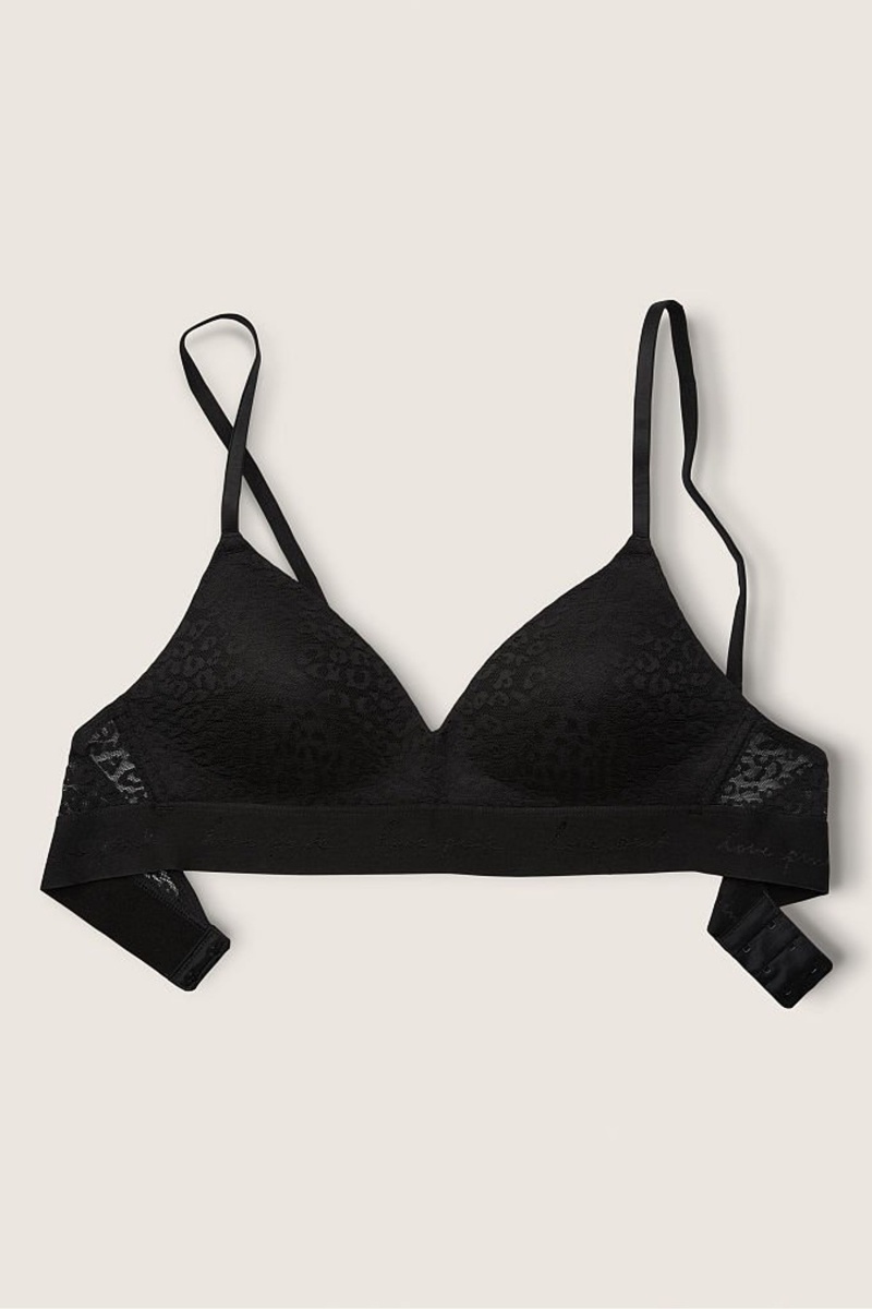 Victoria\'s Secret Wear Everywhere Kanten Lightly Gevoerde Non Wired T-Shirt Bra Zwart | 60475-MHFE