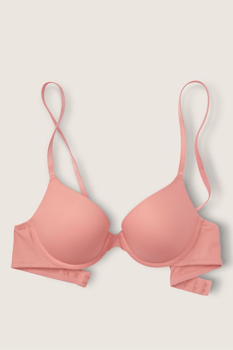 Victoria's Secret Wear Everywhere Smooth Push Up T-Shirt Bra Roze Roze | 68704-SMRQ