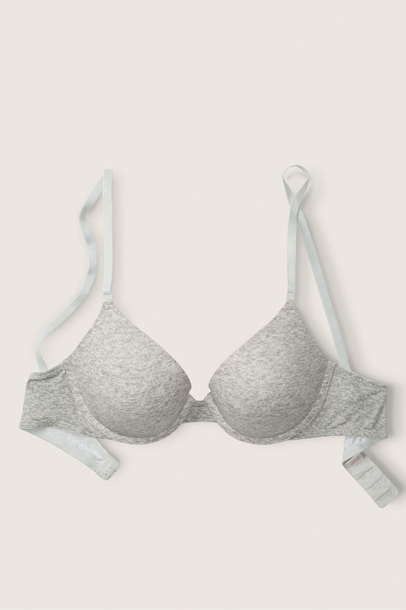 Victoria's Secret Wear Everywhere Smooth Push Up T-Shirt Bra Grijs | 62107-YUMJ