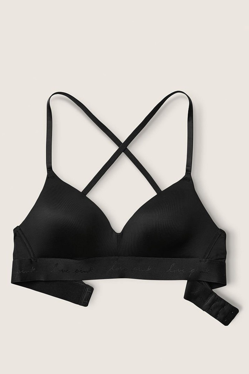 Victoria's Secret Wear Everywhere Smooth Lightly Gevoerde Non Wired T-Shirt Bra Zwart | 18294-FQLT