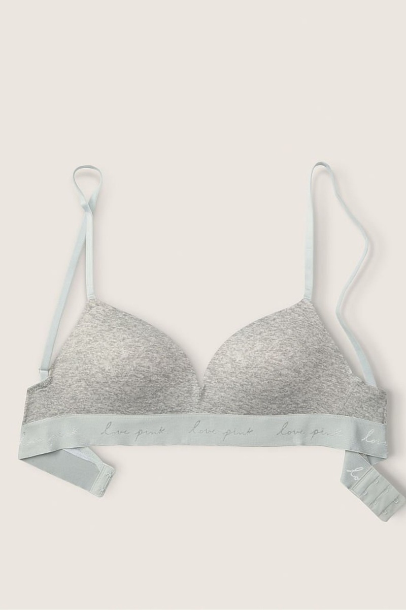 Victoria's Secret Wear Everywhere Smooth Non Wired Push Up T-Shirt Bra Grijs | 76859-XJSP