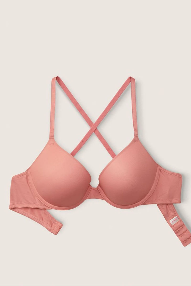 Victoria's Secret Wear Everywhere Smooth Push Up T-Shirt Bra Roze Roze | 40573-UGEW