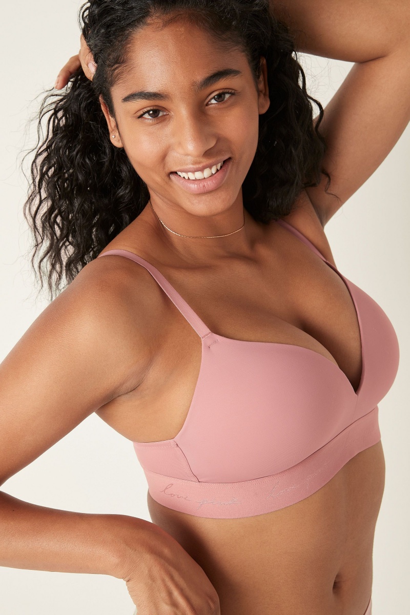 Victoria's Secret Wear Everywhere Smooth Non Wired Push Up T-Shirt Bra Beige | 08537-ILUP