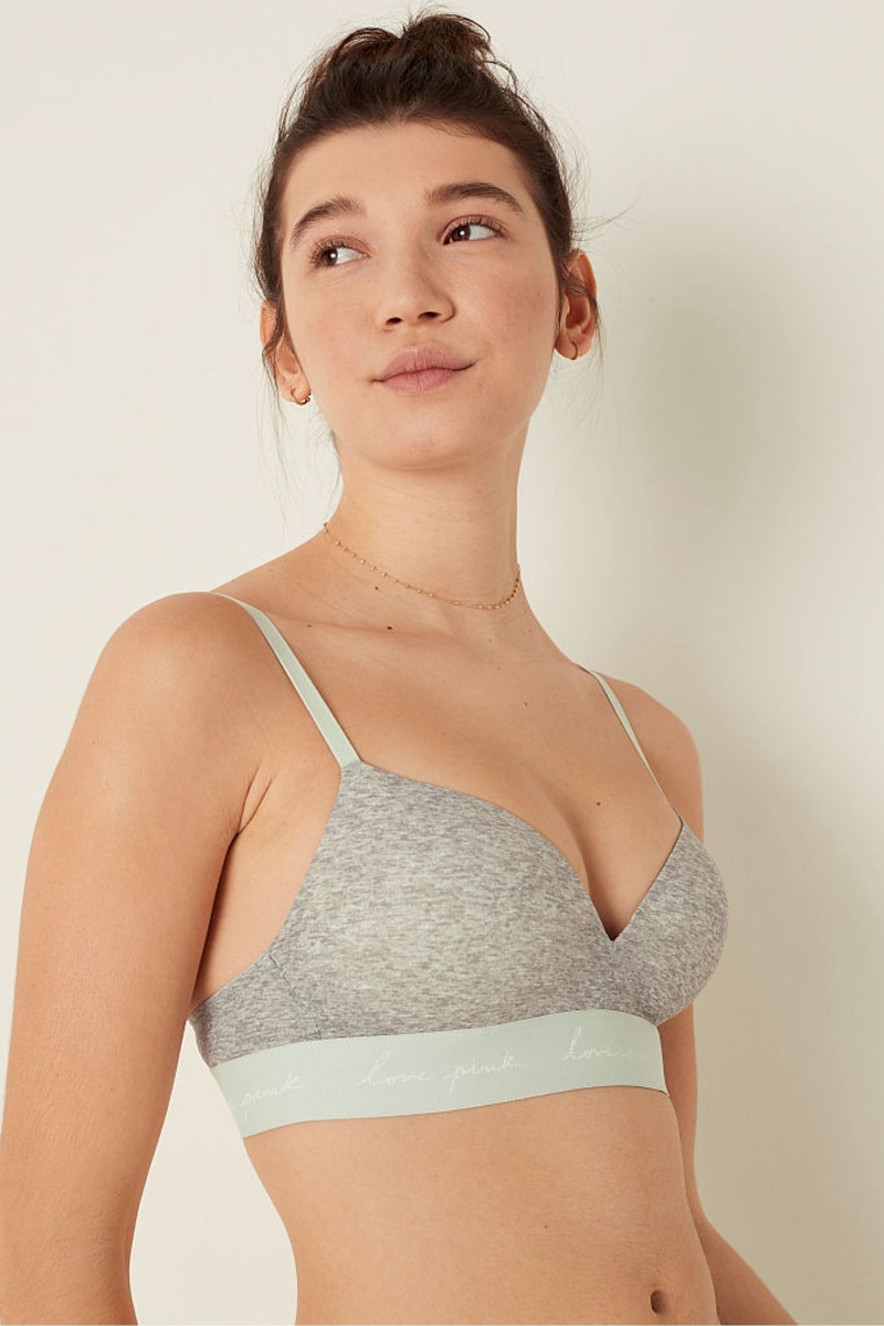 Victoria's Secret Wear Everywhere Smooth Non Wired Push Up T-Shirt Bra Grijs | 12308-MOEU