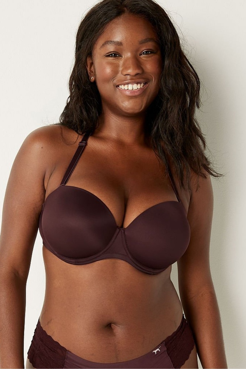 Victoria's Secret Wear Everywhere Smooth Multiway Strapless Push Up Bra Koffie Bruin | 65214-EBUR