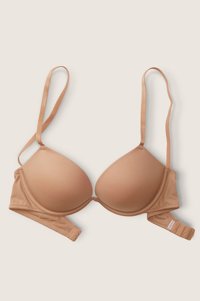 Victoria's Secret Wear Everywhere Smooth Push Up T-Shirt Bra Mocha Latte Nude | 57042-YXJI