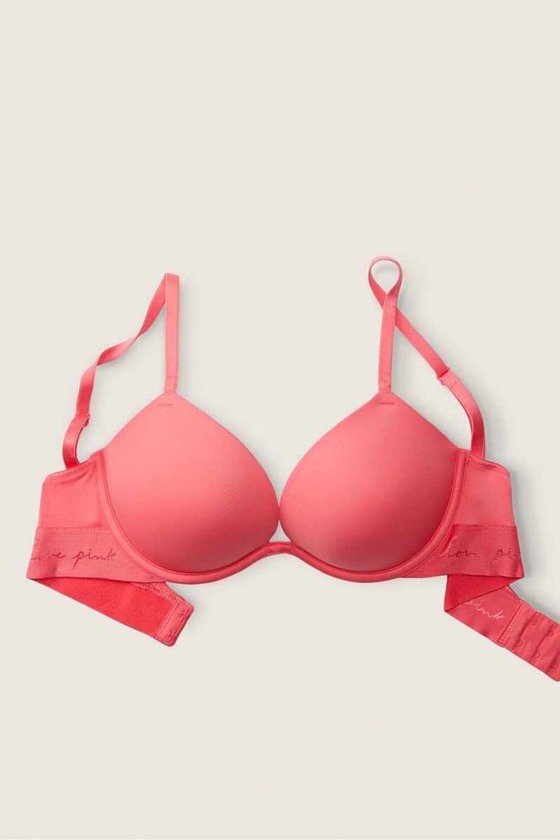 Victoria's Secret Wear Everywhere Smooth Push Up T-Shirt Bra Roze | 71028-ADNU