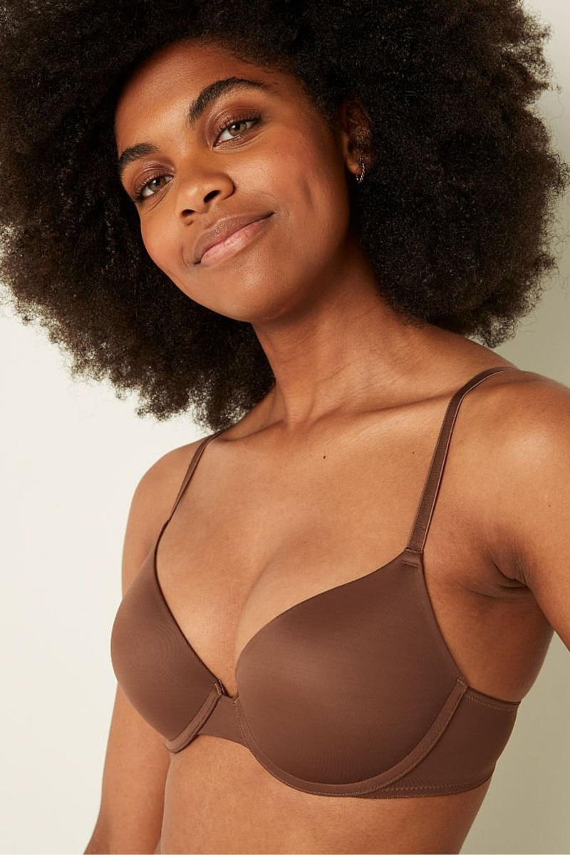 Victoria's Secret Wear Everywhere Wear Everywhere Smooth Push Up T-Shirt Bra Bruin | 30971-DKMB