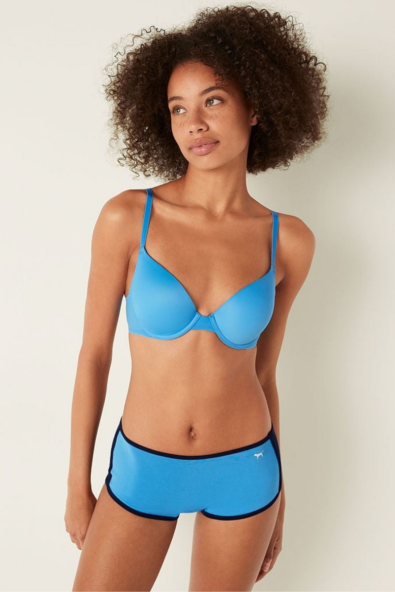 Victoria\'s Secret Wear Everywhere Wear Everywhere Smooth Push Up T-Shirt Bra Azuurblauw Blauw | 92430-YRAE