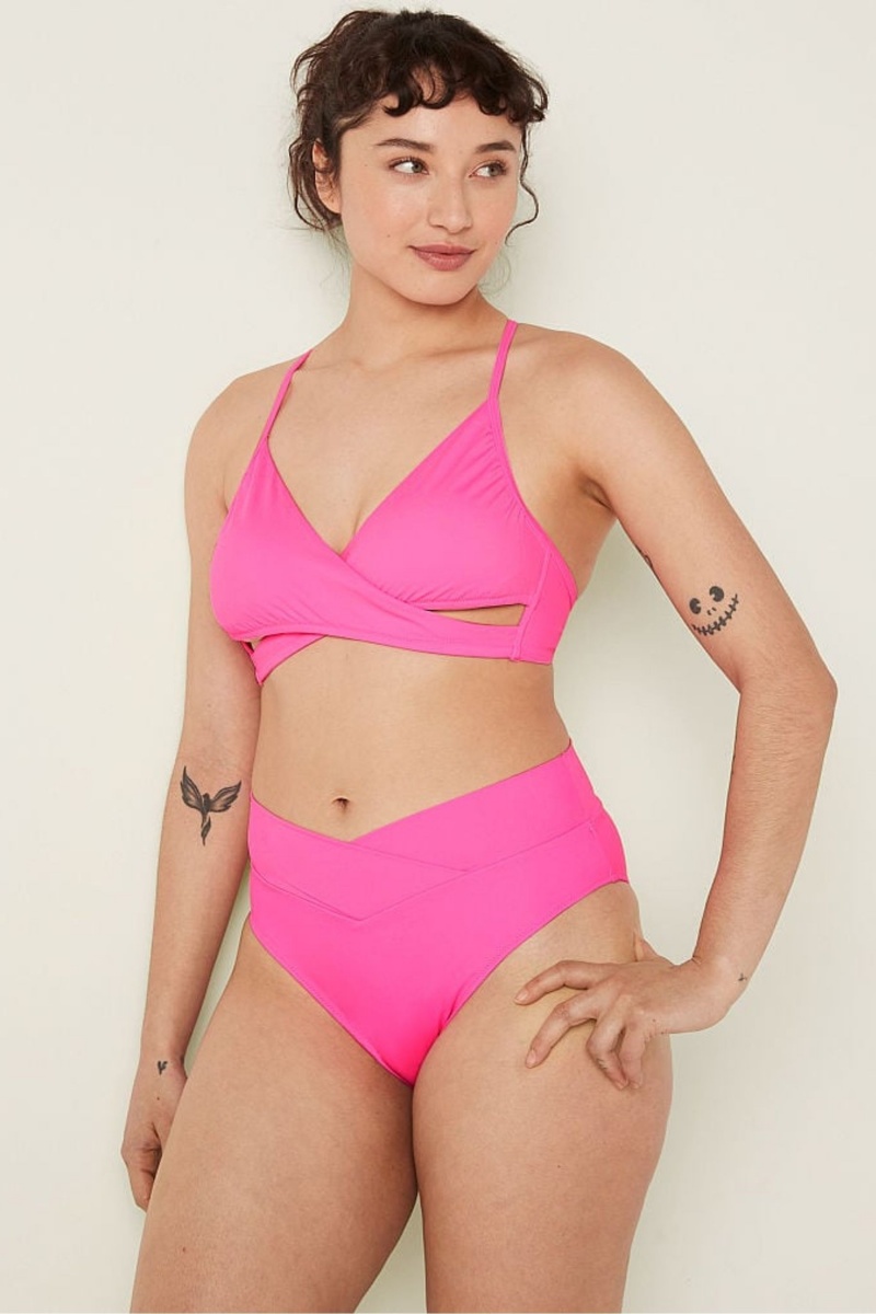 Victoria's Secret Wrap Bikini Top Roze Roze | 20586-BVLK